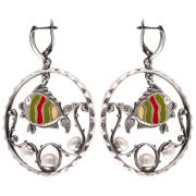 Серьги 30175 "Радужная рыба"