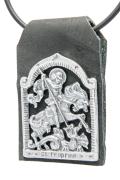 Подвеска на кожанной основе 40416 "Святой Георгий"