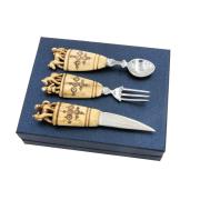 Сувенирный набор с резными костяными ручками - авторская работа 800022