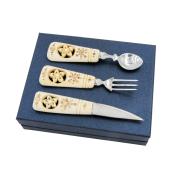 Сувенирный набор с резными костяными ручками - авторская работа 800024