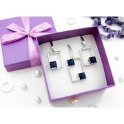 Ювелирный набор 830103 "Прямоугольник" Rhodium