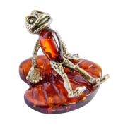 Янтарь фигурка 1-015 «Лягушонок на листике»