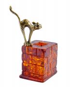 Янтарь фигурка 1-019 «Кошка на трубе»