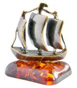 Янтарь фигурка 2-011 «Бриг»
