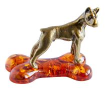 Янтарь фигурка 2-038 «Стаффордширский терьер»