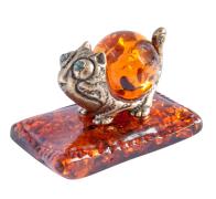 Янтарь фигурка 2-074 «Круглый кот»