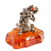 Янтарь фигурка 2-119 «Мышка с цветком»