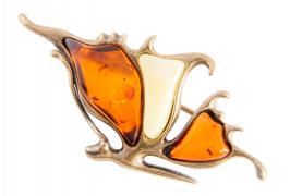 Янтарь брошь L3006 "Бабочка"