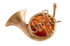 Янтарь брошь L3022 "Труба"