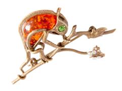 Янтарь брошь L3034 "Хамелеон"