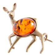 Янтарь брошь L3040 "Оленёнок"