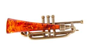 Янтарь брошь L3048 "Труба"