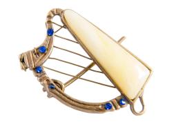 Янтарь брошь L3062 "Арфа"