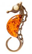 Янтарь брошь L4004 "Малый морской конек"