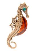 Янтарь брошь L4005 "Морской конёк"