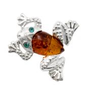 Янтарь брошь L3088 "Маленькая лягушка"