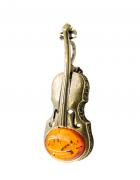 Янтарь брошь L3095 "Виолончель"