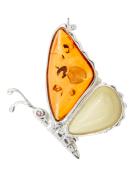 Янтарь брошь L3103 "Бабочка"