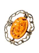Янтарь брошь L3110 "Ажурный овал"