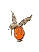 Янтарь брошь L3129 "Колибри"