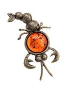 Янтарь брошь L3134 "Лангуст"