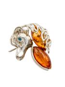 Янтарь брошь L3135 "Лошадка"