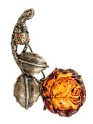 Янтарь брошь L3140 "Роза"