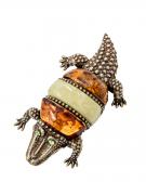 Янтарь брошь L3150 "Крокодил"