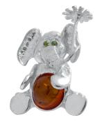 Янтарь подвеска P4008 «Слон с цветком»